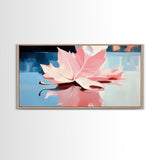 Autumn Leaf, Nature Reflection, Fall Inspired Art, Framed Canvas Print, Cozy Seasonal Wall Decor, Warm Toned Home Aesthetic