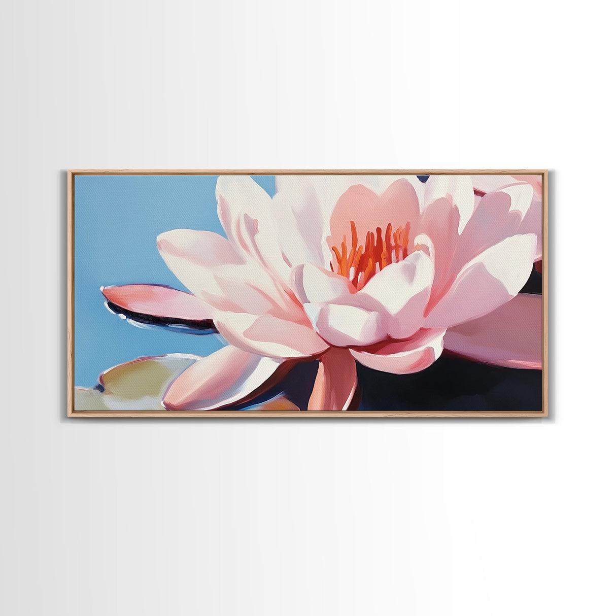 Water Lily Bloom, Floral Wall Art, Zen Botanical Print, Minimalist Nature Decor, Modern Tranquil Art, Bathroom Canvas Print