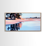 Lakeside Reflection, Serene Landscape Art, Nature Wall Print, Calm Waters Artwork, Zen Tranquility Decor, Office Canvas Print