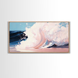 Powerful Wave, Ocean Art, Beach Decor, Coastal Living, Seascape Painting, Nautical Theme, Modern Abstract, Blue Wall Art, Canvas Print