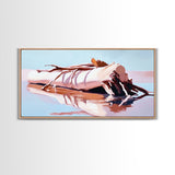 Driftwood Reflection, Coastal Wall Art, Beach House Decor, Nature-Inspired, Neutral Art, Minimalist Style, Canvas Print, Living Room