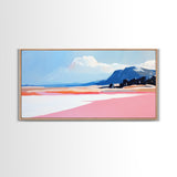 Mountain Horizon, Pastel Desert, Sunset Landscape, Canvas Print, Southwest Wall Art, Earth Tone Decor, Living Room Artwork, Scenic Painting