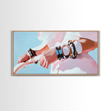 Modern Fashion, Bold Jewelry, Chic Art, Framed Canvas Print, Contemporary Wall Art, Feminine Decor, Minimalist Aesthetic, Bedroom Art