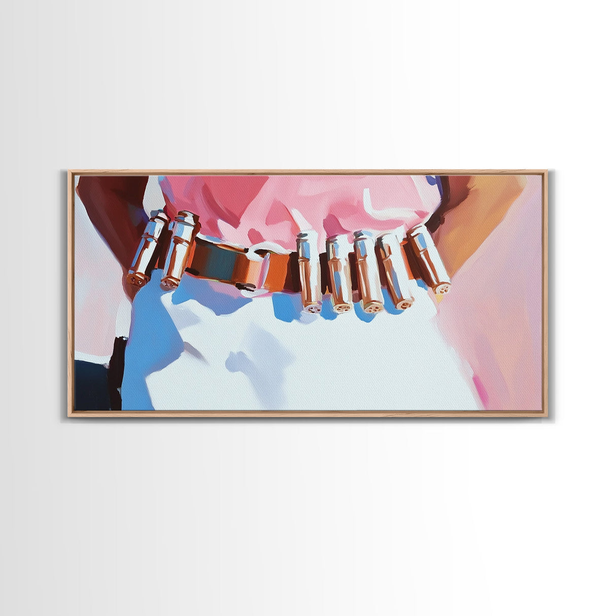 Western Style, Pink Cowboy, Modern Americana, Rustic Art, Boho Aesthetic, Home Office Wall Art, Western Decor, Framed Canvas Print