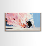 Pink Wave, Ocean Art, Abstract, Canvas Print, Coastal Wall Decor, Surreal Seascape, Beach House Accent, Modern Minimalist Style