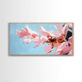 Pink Floral, Abstract Flowers, Modern Botanical, Pastel Wall Art, Minimalist Decor, Bedroom Wall Art, Framed Canvas Print, Feminine Aesthetic