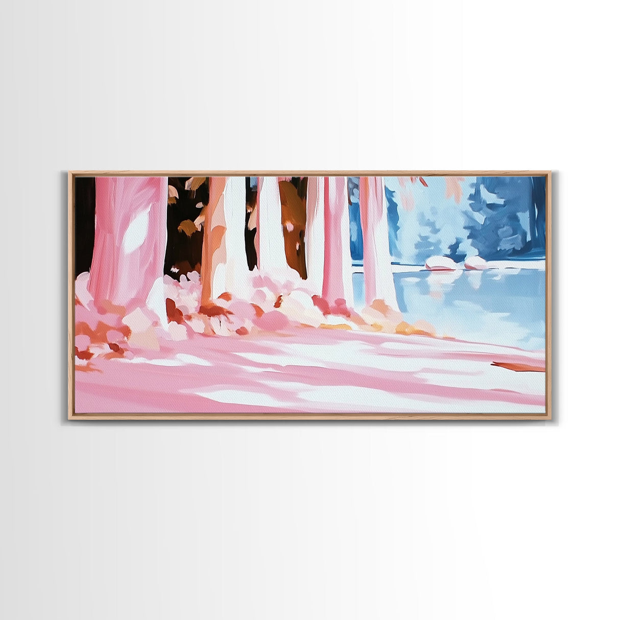 Enchanted Forest, Pastel Landscape, Nature Art, Cozy Home Decor, Woodland Wall Art, Living Room Wall Art, Framed Canvas Print, Autumn Aesthetic