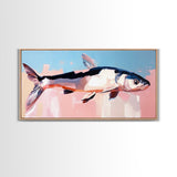 Floating Fish, Ocean Art, Underwater Canvas Print, Beach House Decor, Coastal Wall Art, Nature Inspired Art, Minimalist Wall Decor