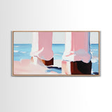 Coastal Pier, Beachside Serenity, Nautical Theme, Ocean Blue Artwork, Minimalist Coastal Art, Tranquil Scene, Canvas Print, Entryway