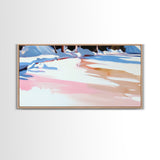 Winter Reflection, Snowy Landscape, Framed Canvas Print, Cozy Wall Art, Modern Home Decor, Minimalist Painting, Serene Nature Scene