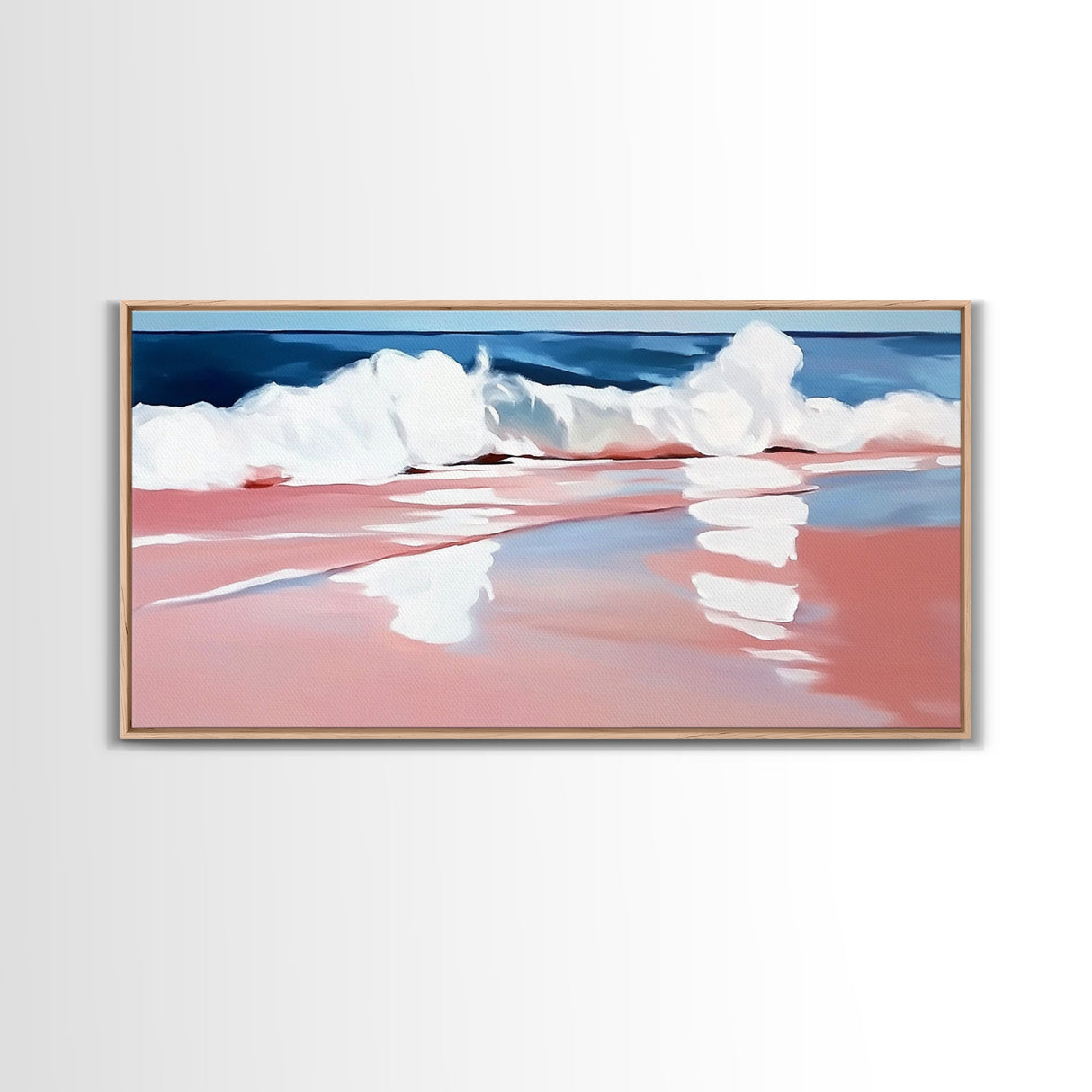 Ocean Wave, Serene Seascape, Coastal Home Decor, Beach Vibes, Minimalist Blue Art, Nautical Aesthetic, Canvas Print, Bathroom Wall Art