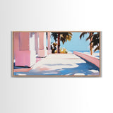 Palm Trees, Ocean View, Coastal Retreat, Canvas Print, Tropical Wall Art, Beach House Decor, Living Room Painting, Modern Minimalist Art