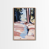 Nature Stream, Forest Landscape, Tranquil Woods, Framed Canvas Print, Minimalist Wall Art, Living Room Wall Decor, Rustic Home Decor