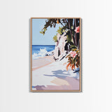 Tropical, Waves, Vibrant, Serenity, Canvas Print, Summer Wall Art, Bright Coastal Decor, Beach House Artwork, Nature-Inspired Living Room Art