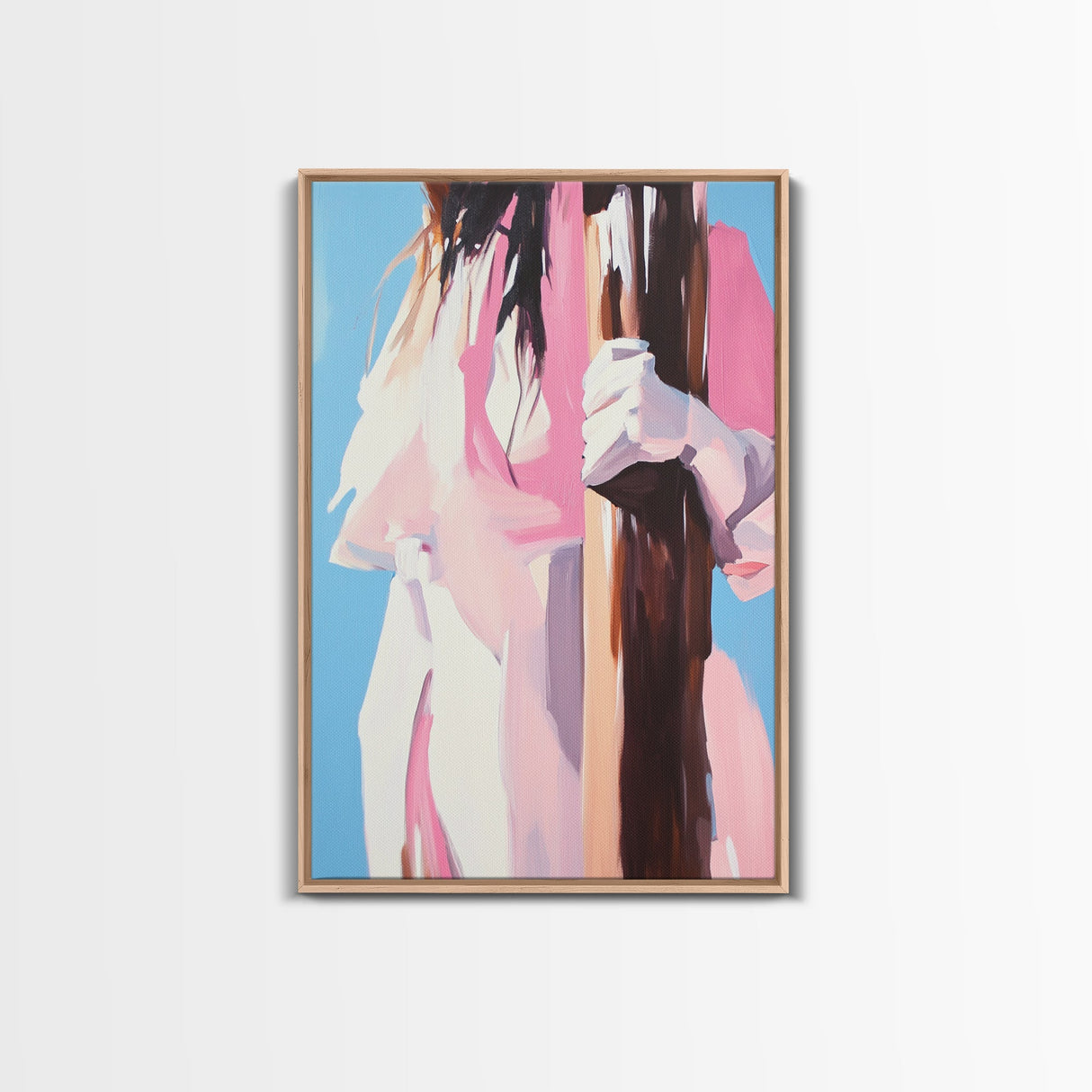Woman Holding Tree, Abstract Portrait, Canvas Print, Feminine Art, Modern Wall Decor, Minimalist Wall Art, Aesthetic Painting