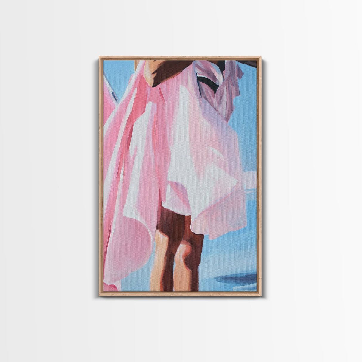 Flowing Dress, Feminine Art, Soft Aesthetic, Elegant Style, Framed Canvas Print, Fashion Illustration, Romantic Home Decor, Bedroom Art