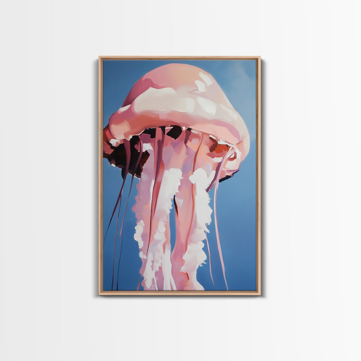 Jellyfish, Ocean Art, Coastal Wall Decor, Nautical Theme, Sea Life Painting, Beach House Art, Minimalist Art, Canvas Print