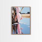 Marsh Reflection, Nature Wall Art, Serene Landscape, Boho Home Decor, Tranquil Aesthetic, Living Room Art, Canvas Print, Water Painting