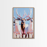 Majestic Deer, Wildlife Wall Art, Rustic Lodge Decor, Cabin Aesthetic, Fall Art, Nature Inspired, Framed Canvas Print, Animal Painting