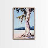 Rustic Tree Painting, Nature Wall Art, Moody Landscape, Framed Canvas Print, Neutral Tones, Boho Art, Living Room Wall Art, Farmhouse Decor