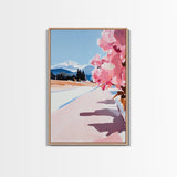 Mountain Reflection Art, Scenic Wall Decor, Abstract Lake View, Framed Canvas Print, Minimalist Nature, Bedroom Wall Art, Modern Aesthetic
