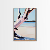 Pink Tree, Abstract Nature, Modern Boho Art, Minimalist Wall Decor, Framed Canvas Print, Living Room Wall Art, Pastel Home Decor