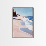Ocean Waves, Coastal Art, Beach House Print, Nautical Wall Art, Framed Canvas Print, Modern Seascape, Minimalist Decor, Blue Tones