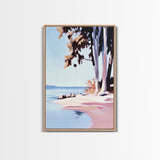 Coastal Serenity, Beach Landscape, Blue Ocean, Framed Canvas Print, Minimalist Wall Art, Modern Decor, Living Room Art, Ocean Scene
