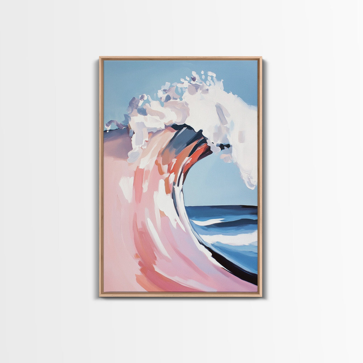 Ocean Wave, Surf Art, Coastal Print, Blue Wall Art, Framed Canvas Print, Nautical Theme, Beach House Decor, Living Room Wall Art