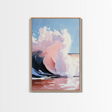 Ocean Wave, Coastal Wall Art, Nautical Print, Surfer Aesthetic, Beach House Decor, Canvas Print, Living Room Art, Pastel Seascape