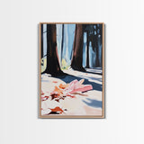 Autumn Forest, Fall Leaves, Cozy Aesthetic, Seasonal Art, Rustic Decor, Warm Tones, Nature Painting, Canvas Print, Living Room Wall Art