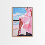 Elegant Dress, Fashion Wall Art, Feminine Aesthetic, Chic Decor, Stylish Woman, Soft Pastels, Modern Minimalist, Canvas Print