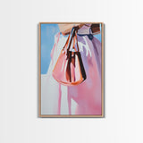 Fashion Purse, Chic Modern Decor, Feminine Aesthetic, Trendy Wall Art, Fashion Illustration, Canvas Print, Framed Canvas Print