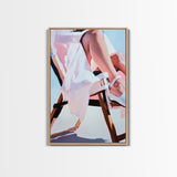 Relaxing Moment, Summer Vibes, Elegant Legs, Canvas Print, Feminine Art, Minimalist Aesthetic, Bedroom Wall Art, Chic Modern Decor