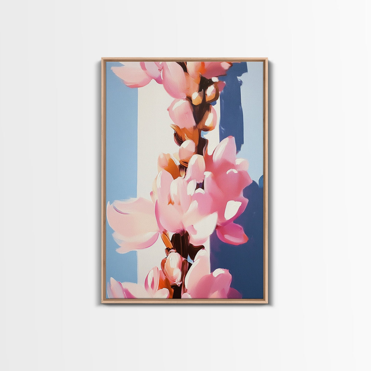Sunlit Blossoms, Soft Pastel, Romantic Floral Art, Feminine Wall Decor, Modern Botanical Painting, Bedroom Wall Art, Canvas Print
