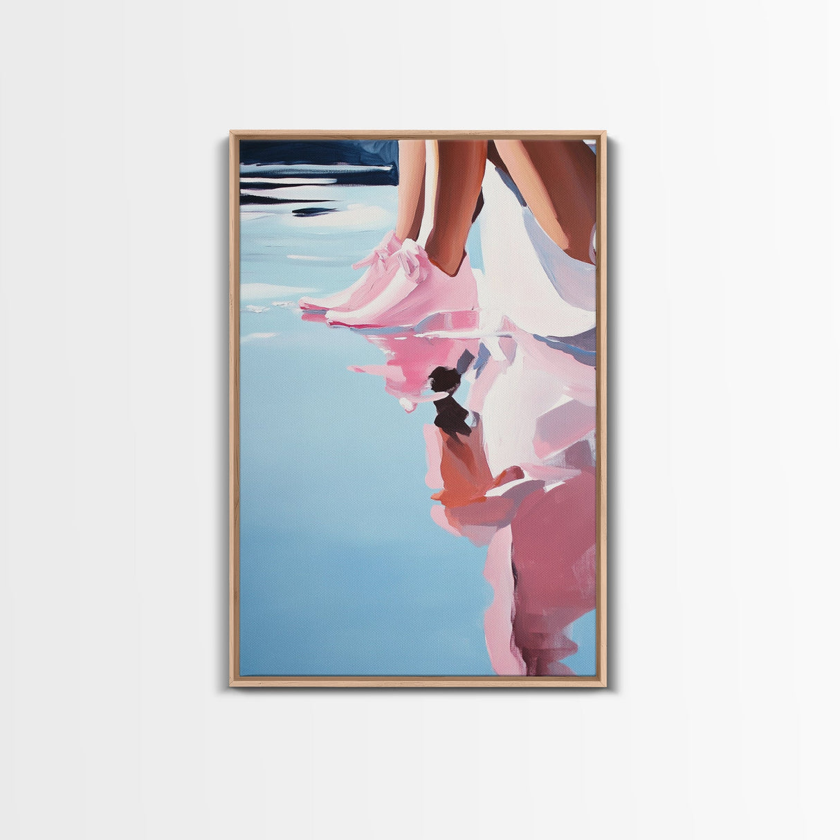 Pink Reflection, Modern Wall Art, Minimalist Decor, Aesthetic Print, Abstract Painting, Framed Canvas Print, Boho Bedroom Art, Gift