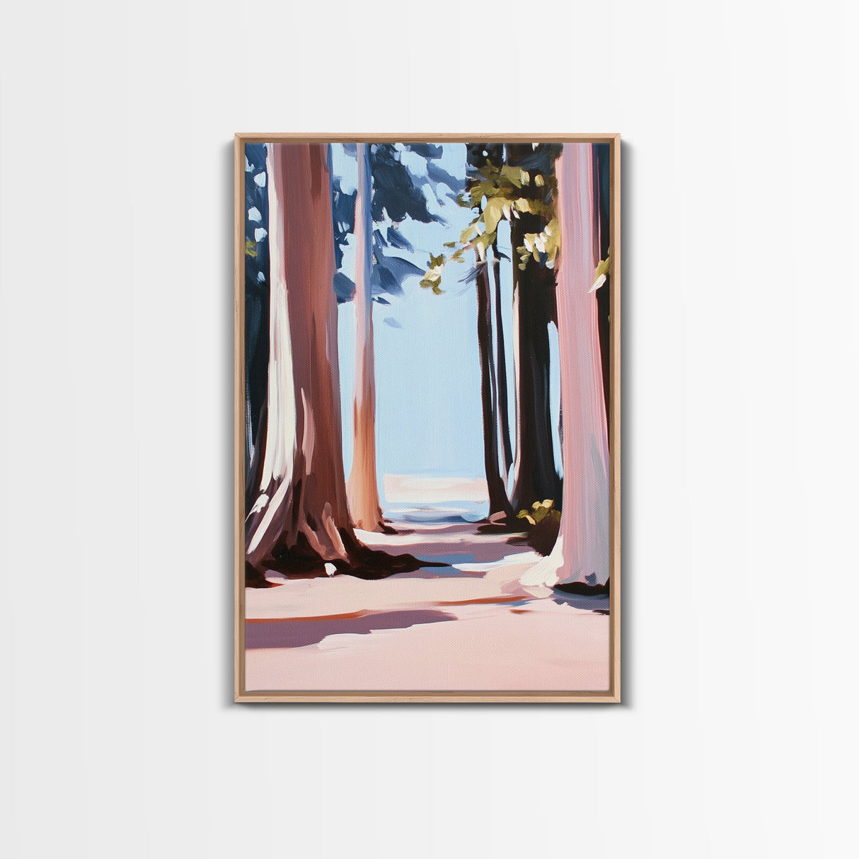 Lighthouse View, Nautical Wall Art, Beach House Decor, Ocean Scene Painting, Coastal Style, Framed Canvas Print, Bathroom Wall Art