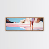 Desert Mirage, Ethereal Landscape, Sunlit Horizon, Framed Canvas Print, Pastel Canyon Scene, Boho Wall Decor, Minimalist Western Art