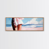 Ocean Breeze, White Dress, Canvas Print, Beach Wall Art, Minimalist Art, Relaxing Home Decor, Blue Sky Painting, Modern Wall Art
