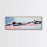 Barbed Wire, Abstract Fence, Rustic Wall Art, Framed Canvas Print, Minimalist Country Decor, Industrial Farmhouse, Western Artwork