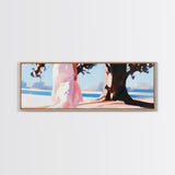 Sunlit Pathway, Dreamy Nature Art, Romantic Forest Scene, Earth Tones, Framed Canvas Print, Cozy Home Decor, Hallway Statement Piece