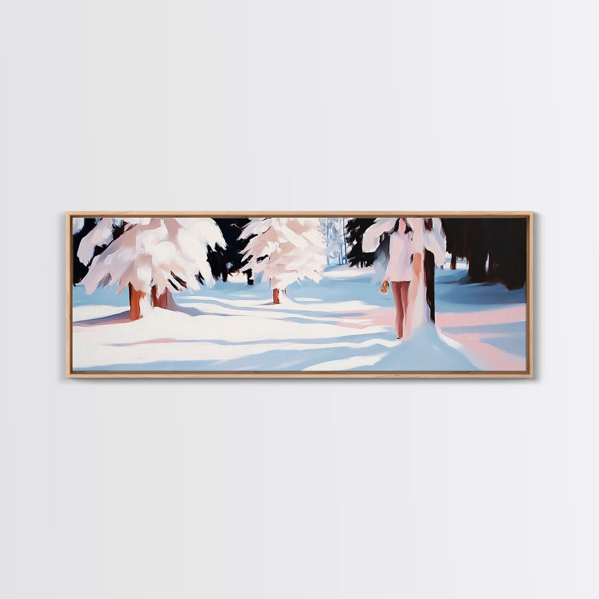 Snowy Forest, Winter Scene, Tranquil Beauty, Framed Canvas Print, Cozy Wall Art, Christmas Home Decor, Minimalist Winter Artwork