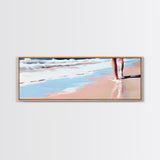 Coastal Walk, Beach, Ocean, Serenity, Framed Canvas Print, Coastal Wall Art, Nautical Decor, Living Room Wall Art, Minimalist Art