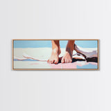 Barefoot Beach, coastal boho wall art, summer relaxation print, modern ocean decor, minimalist nature artwork, framed canvas print