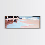 Hand Reflection, Abstract Art, Soft Blues, Pink Hues, Framed Canvas Print, Contemporary Wall Art, Bedroom Decor, Zen Aesthetic