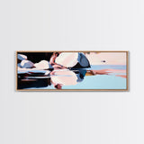 Ocean Breeze, Coastal Bliss, Beach Reflection, Pastel Waves, Canvas Print, Modern Art, Living Room Wall Art, Large Wall Decor