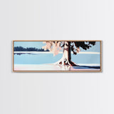 Serene Lake, Tree Reflection, Minimalist Landscape, Canvas Print, Nature Inspired Wall Art, Tranquil Home Decor, Soft Pastel Tones