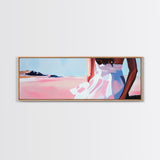 Flowing Dress, Desert Beauty, Feminine Elegance, Framed Canvas Print, Modern Wall Art, Soft Boho Decor, Romantic Pastel Artwork