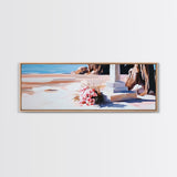 Memorial, Flowers, Beach, Canvas Print, Coastal Landscape Art, Minimalist Seaside Artwork, Tranquil Decor, Living Room or Office Wall Art
