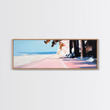 Coastal Walkway, Beach Scene, Ocean Art, Framed Canvas Print, Seaside Home Decor, Nautical Wall Art, Coastal Living, Summer Aesthetic